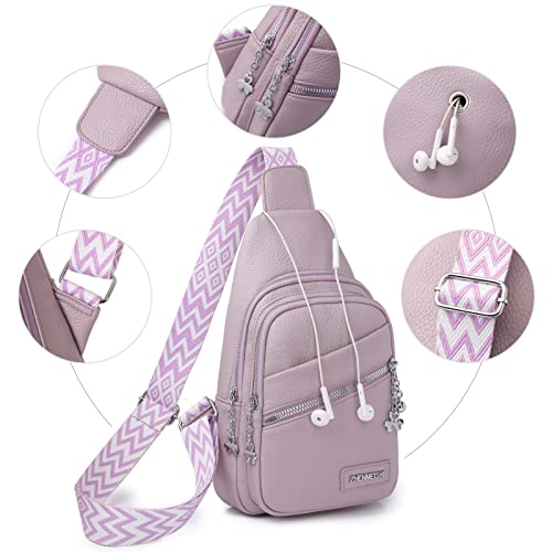 Myhozee Sling Bag Damen Klein Brusttasche PU Leder Schultertaschen Handy Umhängetasche Crossbag Umhängen für Outdoorsport, Wandern, Radfahren, Reisen