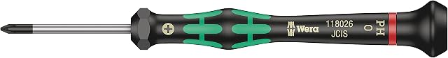 Wera 2050 Kraftform Micro Phillips Screwdriver, PH 0 x 40 mm, 05118026001, Black and Green
