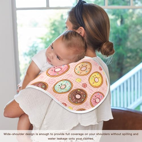 vvfelixl Cute Face Chocolate Donut Burp Cloths for Baby Boy Girls Baby Washcloths Burp Rags 1 Pack4