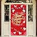 himsyuden バレンタインデー ドアカバー 背景バナー ドア飾り 赤いハート Happy Valentine's Day キューピッド 壁掛けカーペット パーティー装飾布 お店 デコレーション 愛の告白 結婚式 プロポーズ 記念日 装飾用品 180*90CM