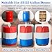 Breling 3 Pack 55 Gallon Equestrian Barrel Covers for Barrel Racing, Red White Blue 210d Oxford Fabric, for Steel Plastic Fiber Rodeo Equipment and Horse Practice
