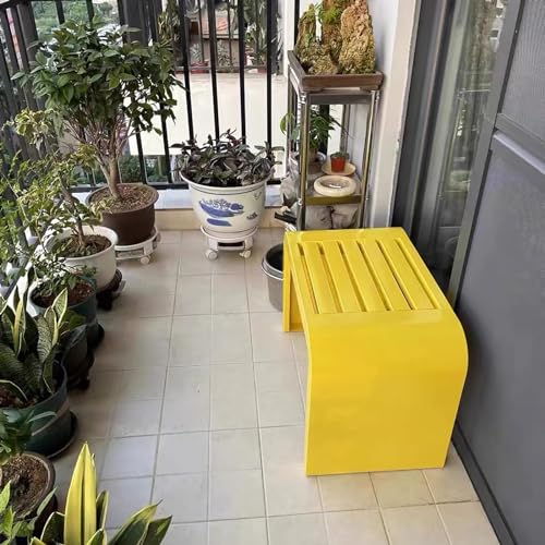 Banc d'extérieur avec cadre en acier noir assise ergonomique pour terrasse et parc - 7