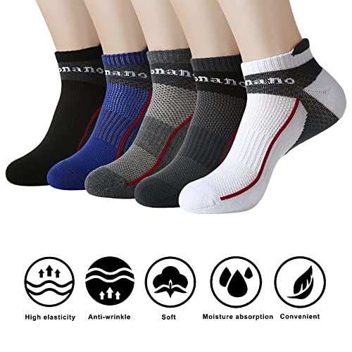 Aaronano 5 Pairs Uomini metà Ammortizzato Terry