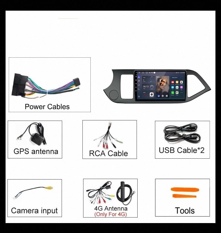 Pantalla táctil para Kia Picanto 2011-2017 con Android Auto y Carplay integrado 2