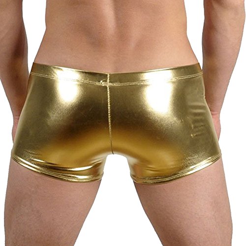 K-Men Mens Metallic Shiny Underpant Boxer Shorts Lace up Underwear Brief Bikinis4