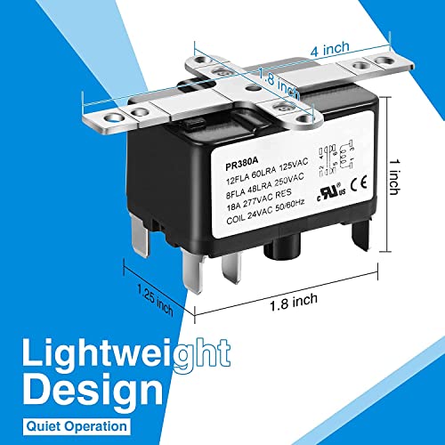 24V Fan Relay, 90-980 Isolation Relay Ac Switch Spst With Ul Certification Compatible With Hvac Furnace Blower Humidifier Goodman Blower Heat Sequencer Relay (4 Pieces) #TOP4