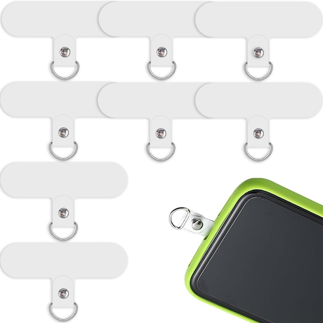 8pcs Patch pour Téléphone Portable,Transparent Patch pour Cordon de Téléphone Portable Polyvalent Onglet d'Attache de Téléphone pour la Plupart des Étuis de Téléphone Portable
