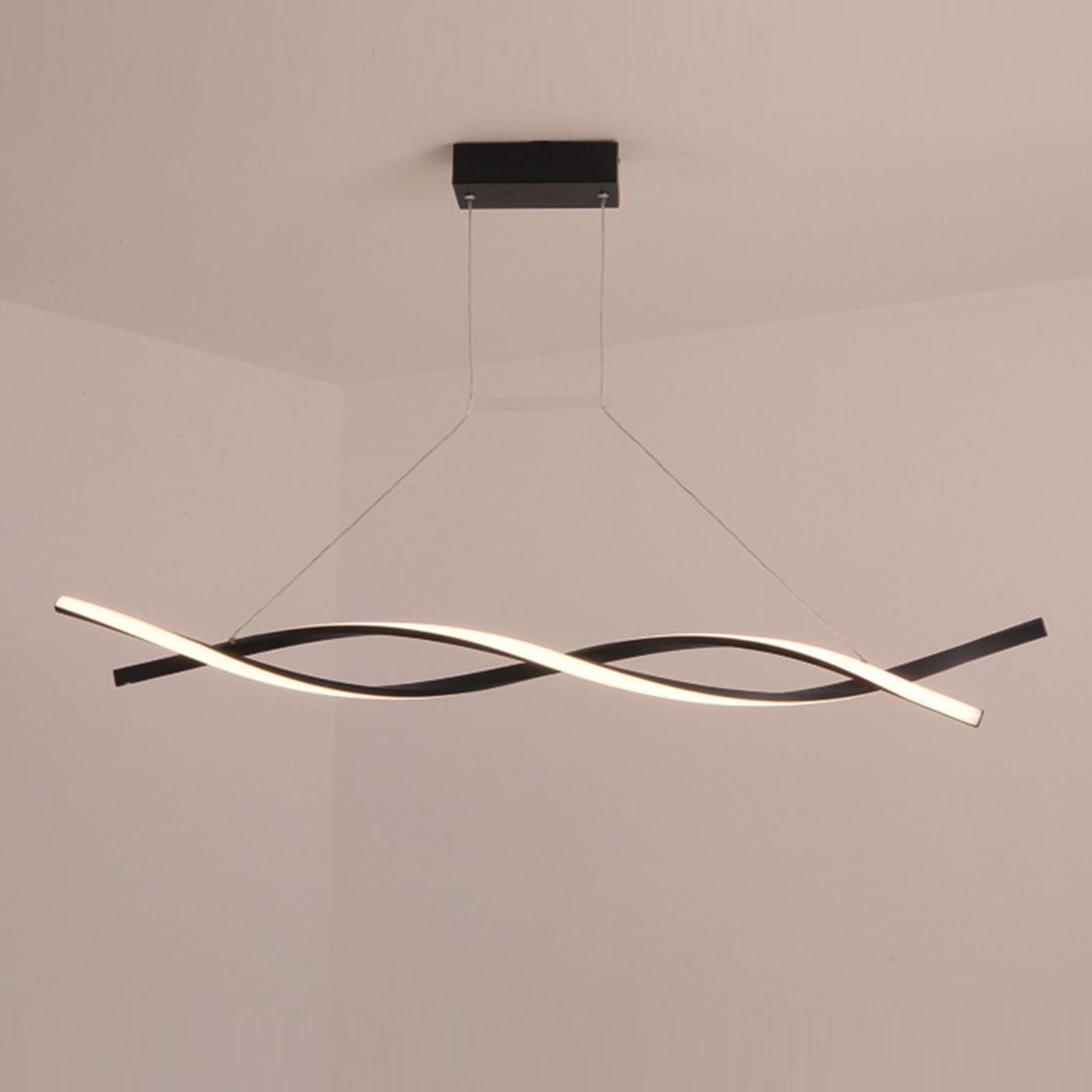Lámpara colgante negra LED para isla de cocina y comedor de diseño nórdico