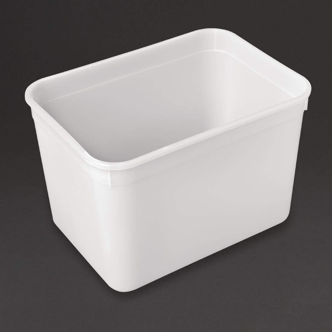 Vogue Ice Cream Plastic Container 4Ltr (15 Pack) - Freezer Storage Tubs for Gelato, Microwave and Dishwasher Safe CS827
