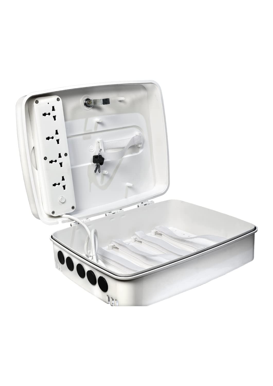 JASCOM® DVR Rack Junction Box For 4CH/8CH/16CH, DVR, NVR, PoE Switch (Indoor/Outdoor, IP65 Rated, Pack of 1) with ABS Plastic, PVC, Rubber Finish, Includes Screws and Fasteners for Rack Mounting 4