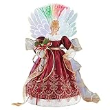Collections Etc Fiber Optic Color Changing Angel Tabletop Decoration - Christmas Indoor Holiday Accent with Intricate Details