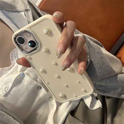 Coque de protection en nacre blanche iPhone 13 Pro et 14 finition plaquée