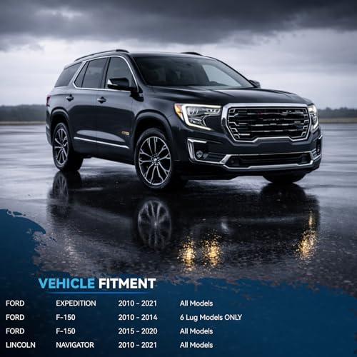 Image of Detroit Axle - Front Brake Kit for 10-21 Lincoln Navigator Ford Expedition 10-20 F-150 2011 2012 2013 2014 2015 2016 2017 2018 2019, Drilled Slotted Disc Brake Rotors Ceramic Brakes Pads Replacement