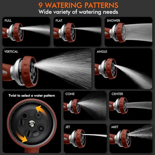 Image of RESTMO Hose Nozzle Heavy Duty, Metal Water Hose Sprayer for Garden