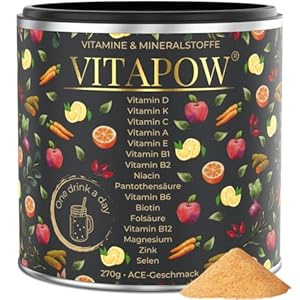 Multivitamin Pulver + Magnesium, Zink und Selen – Vitamine A-Z hochdosiert – Immunsystem stärken – hochwertige Mikronährstoffe – ohne Zuckerzusatz – vegan – in Deutschland hergestellt – ACE Geschmack
