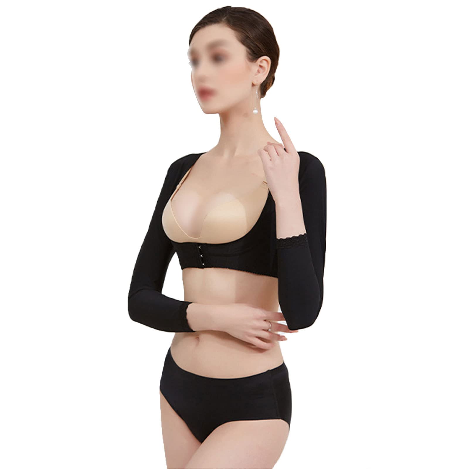 Cinturón De Espalda para Mujer, Corrector De Postura, Corrección De Joroba, Hombro, Espalda, Pecho, Manga Larga para Niña,Black-XX-Large