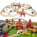 KiToyWod 100 Pcs Wooden Train Track Set, Toys Train Railway Vehicles for 3-10 Years Old Kids Boys & Girls Christmas Toys, Fits with Thomas, Brio, IKEA, Melissa and Doug