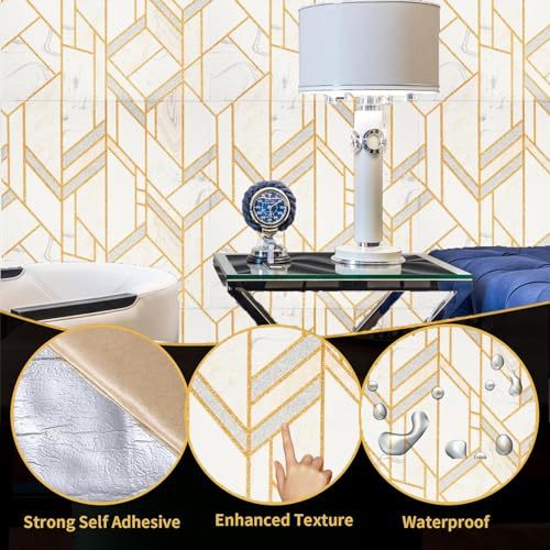 Image of REXOTEX Self-Adhesive Waterproof PE Foam 3D Wall Panels Wallpaper Sticker for Bathroom, Living Room, and Home Decoratio (70 x 77cm) (Pack of 8)