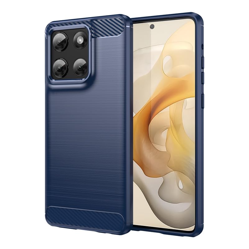 Image of Hybrid Carbon Fiber Back Case for Moto G Stylus 5G 2025 (Blue)