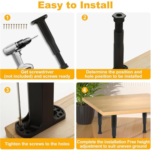 Image of 4pcs Telescopic Bed Support Legs for Pallet, Platform & Wooden Bed Frames