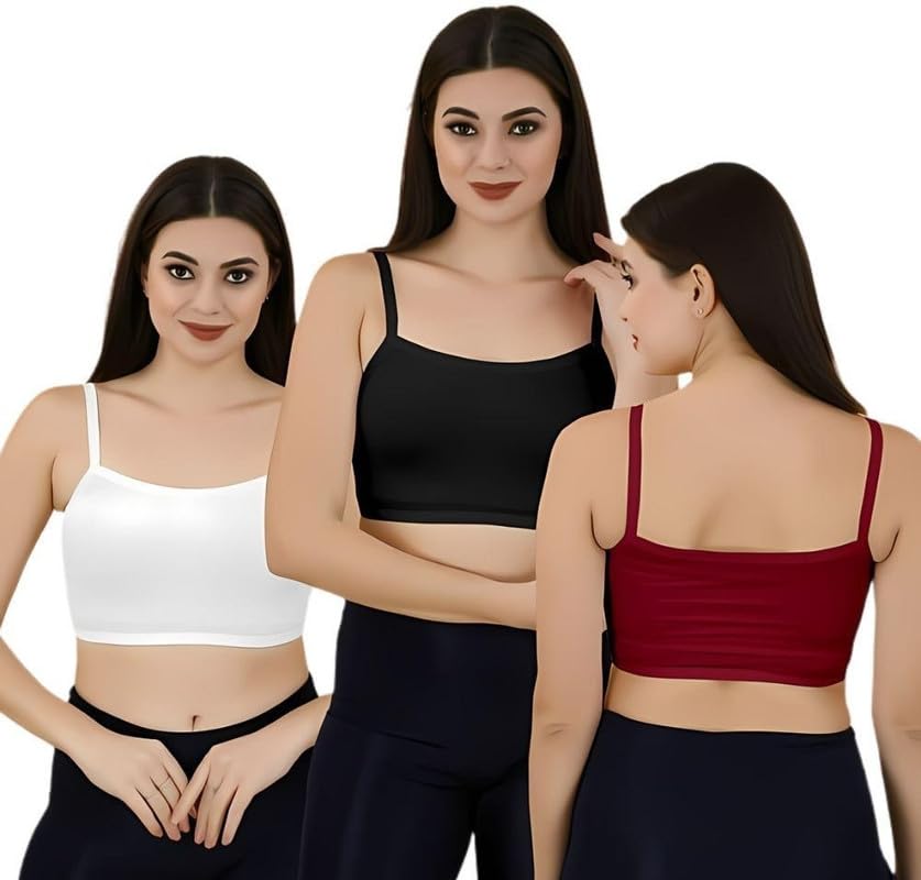 nafilyo NafilyoPure Cotton Girl Innerwear Non Padded Wire Free Sports Bra Yoga, Workout Combo Pack of 3(Multicolor)-picture-37