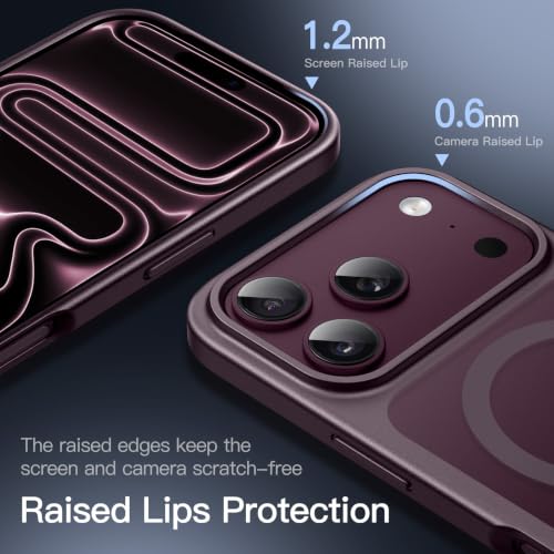 Image of JETech Magnetic Matte Cover Case for iPhone New Pro Max, Dark Cherry