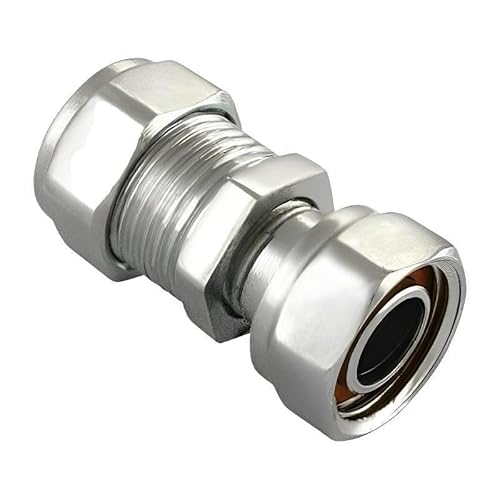 22mm x 3/4" Straight Chrome Tap Connector (Known as Chrome Pipe Fittings/Chrome Pipe Fittings/Pipe connectors/Chrome tap Connector Also Available in 15mm x 1/2 Inch BSP)