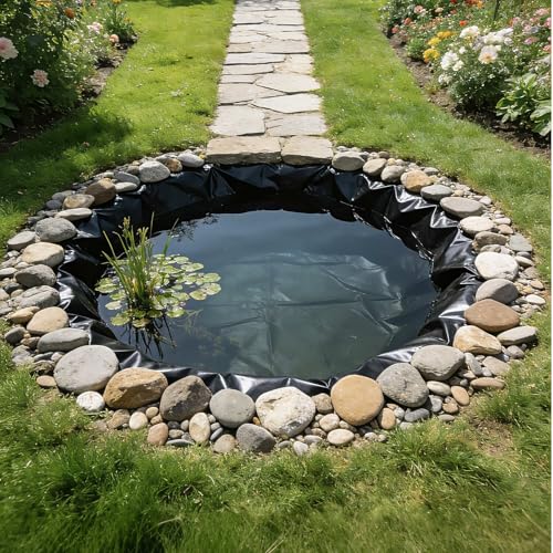 VEVOR 8 x 10 ft Pond Liner, 45 Mil Thickness, EPDM Rubber Material Fish Pond Liner for Outdoor Ponds, Easy to Cut, Durable & Leakproof, for Water Garden, Waterfall, Fishpond, Koi, Fountains, Black by VEVOR - Image 2