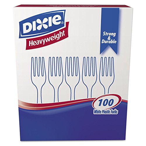 Dixie FH207 Plastic Cutlery Heavyweight Forks White 100/Box