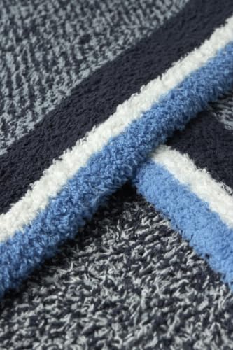 Image of Barefoot Dreams CozyChic Puppy Plaid Stroller Blanket, Indigo Multi, 30 inchx40 inch