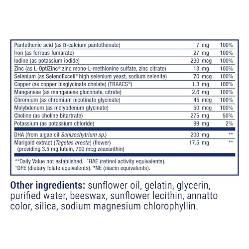 Life Extension Prenatal Advantage, Women’s multivitamin, Baby Support, folic Acid, Choline, omega-3s, Vitamin C, D3, B1, B6, B12, zinc, niacin, Gluten Free, Non-GMO, 120 softgels - Thumbnail 4