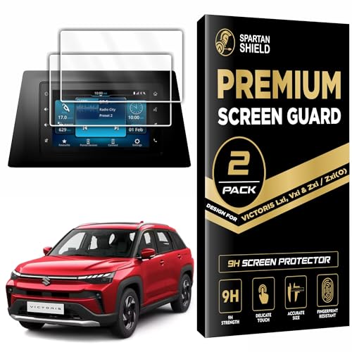 Image of Spartan Shield [2 PACK Screen Guard For MARUTI SUZUKI VICTORIS 2025+ | Lxi, Vxi, Zxi & Zxi(O) | 7 Inch Touchscreen Infotianment Protector | Anti Scratch | Car Display Accessories [NOT TEMPERED GLASS]