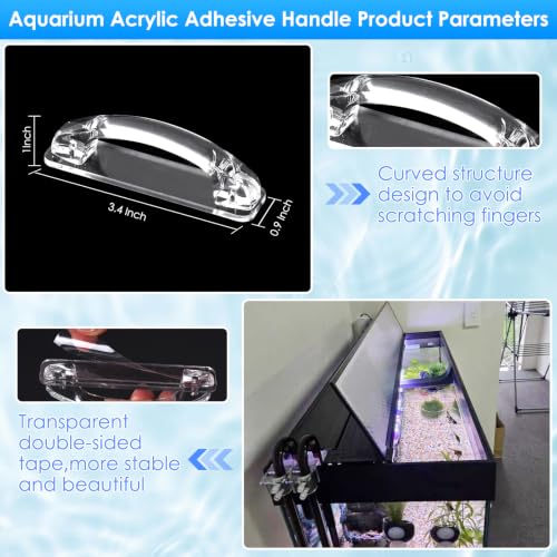 Image of NestBasics 6pcs Aquarium lid Hinge Acrylic Fish Tank Glass Canopy Handle Fish Tank Hood top Cover Replacement Double Tape Pull Handle