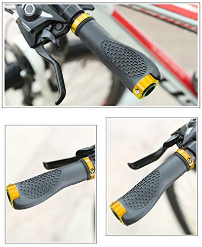 Image of TOPCABIN Ergonomic Bike Grips - Widen Holding Rubber Grips with Aluminum LockGrips for Mountain & Road Bikes