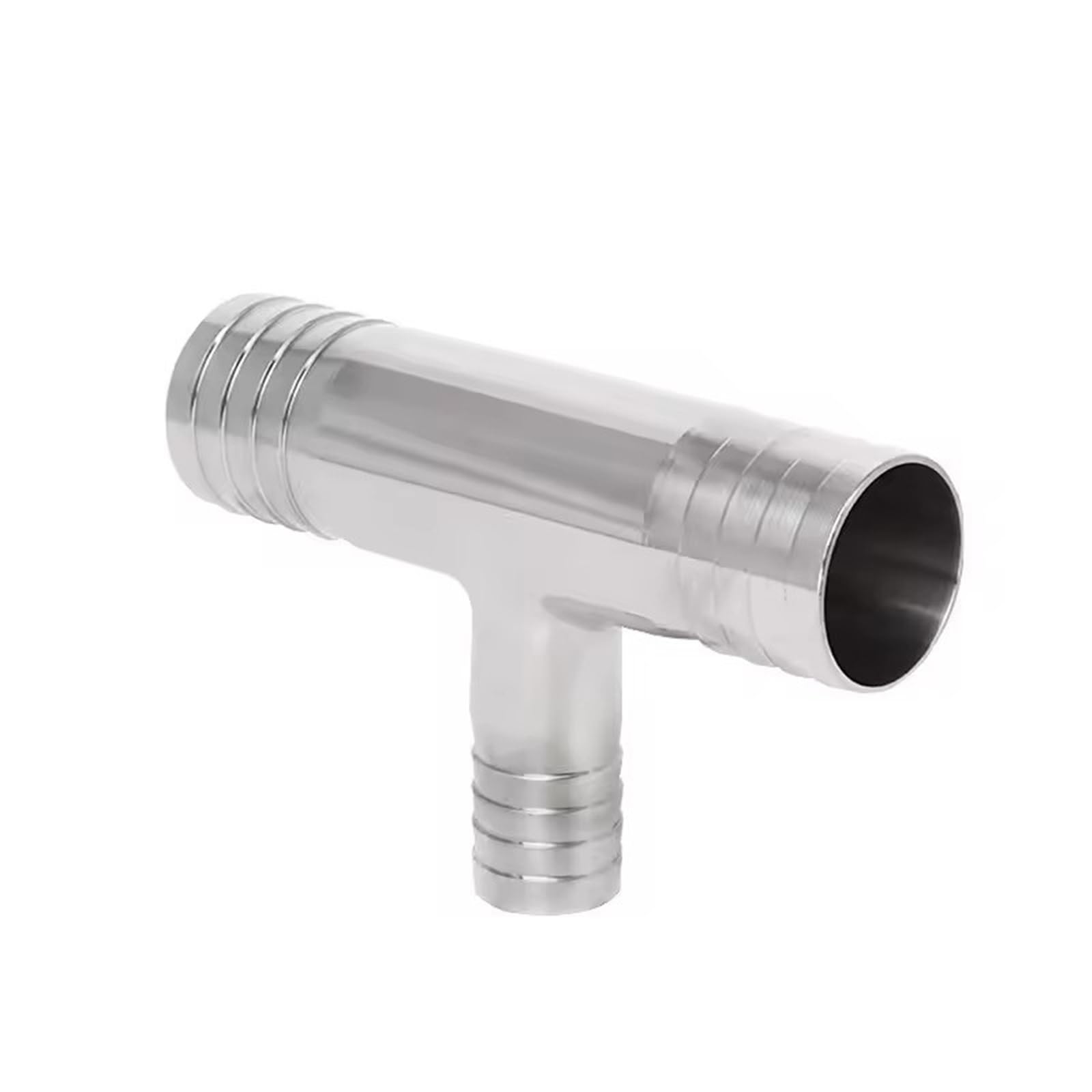 Reductor en T de manguera de acero inoxidable 304 (6-51 mm), conector divisor de 3 vías para aire, agua, combustible y productos químicos (25-20-25 mm)