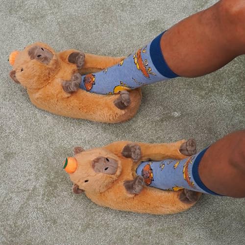 Image of Women's Animal Plush Slippers, Cute Cozy Fuzzy House Shoes Non-Slip Sole