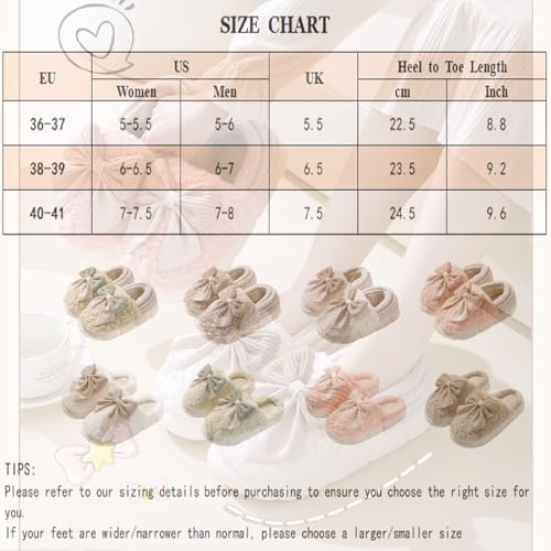 Women's Winter Plush Bow Slippers - Warm Fuzzy Lining, Non-Slip Sole, Indoor/Outdoor - Machine Washable Shoes2