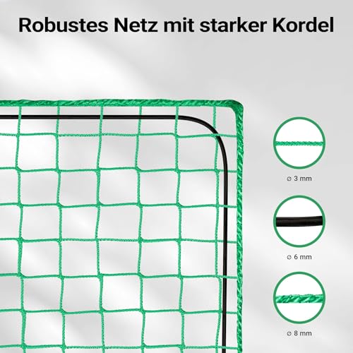 Wiltec Ladungssicherungsnetz 3x6 m Grün Masche 4,5x4,5 cm Stärke 3 mm Polypropylen Transportnetz für Anhänger mit Randkordel Polypropylen Witterungsbeständig Ladung Sicherheit