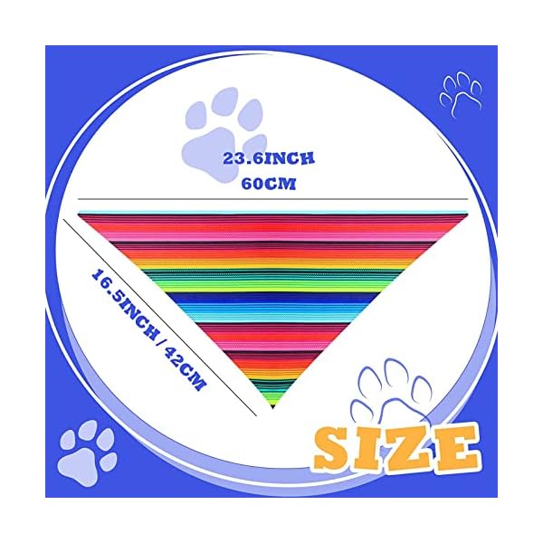 3 pcs mexican sombrero hat pet serape poncho costume include multicolor cinco de mayo dog bandana fiesta triangle bib dog sombrero hat round sunglasses costume for dog gifts cinco de mayo party decor - image 4