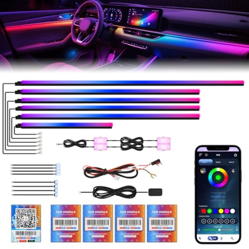 Dreamcolor Acrylic Car Interior Lights 18 in 1 RGB Car Ambient Lighting Kit APP Control Zoned...