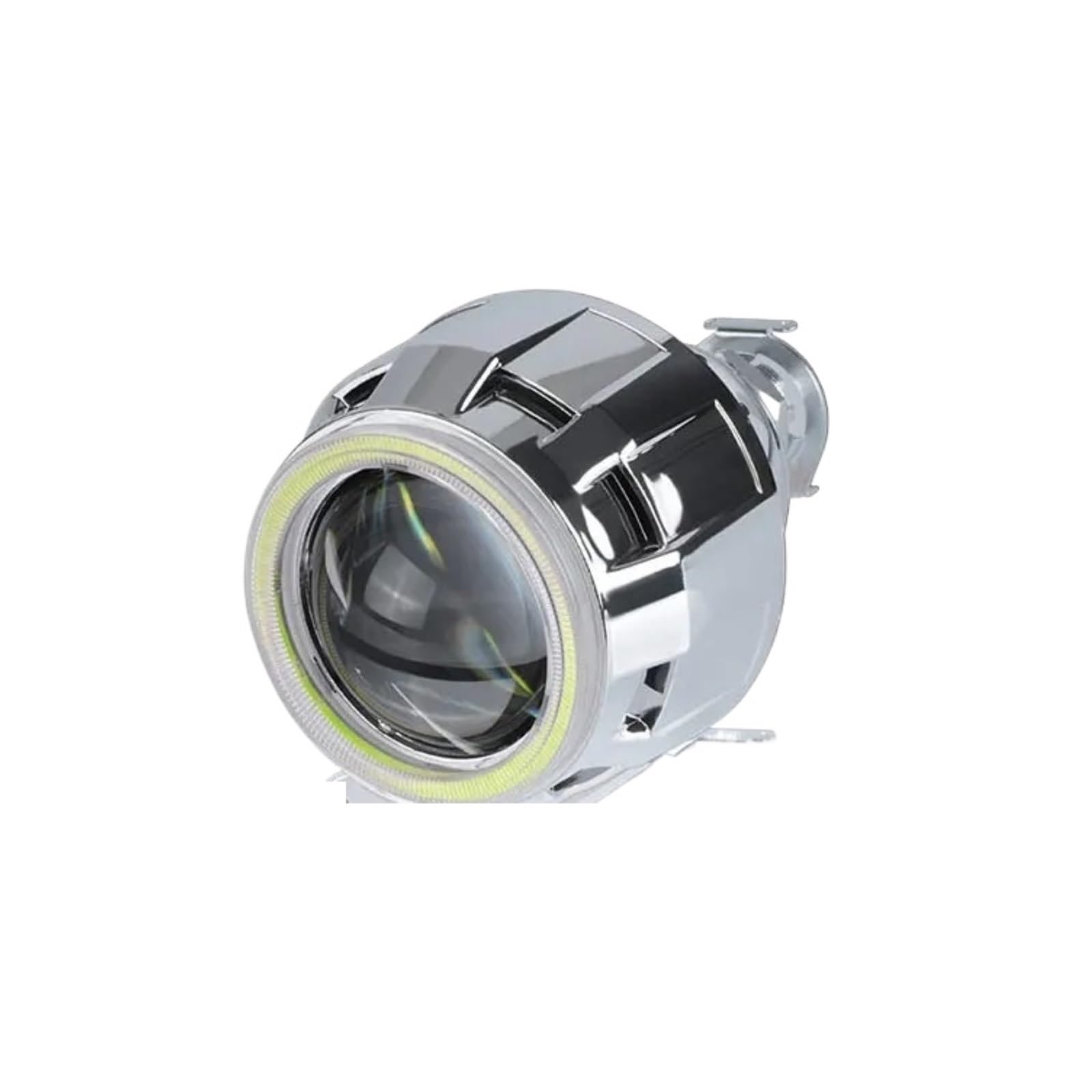 Kit halo para faross Lentes LED Tipo Ojos Ángel 2,5 Pulgadas Proyector Bi-xenón Para Faro H7 H4 9005 9006 Bombilla Luz Coche Lámpara HID H1 Faros Angel Eyes para coche