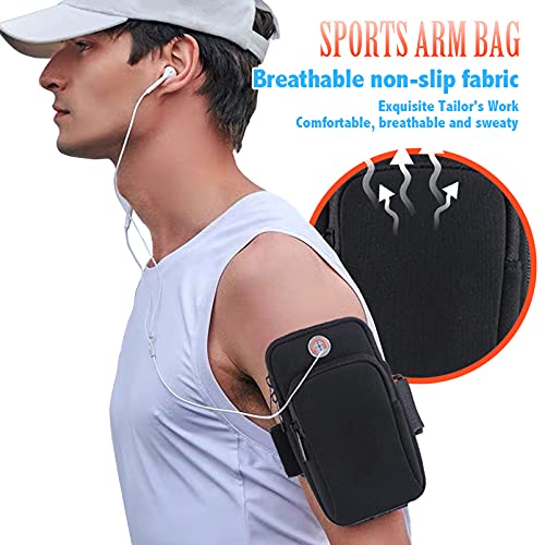 Image of Sunkizzrs Armband for Running - 6.8 Inch Waterproof Washable Mobile Holder Arm Band for Fitness Gym Outdoor Sports, Armband for iPhone /Vivo /Oppo /Samsung /Sony /Motorola /Xiaomi Redmi (Orange)