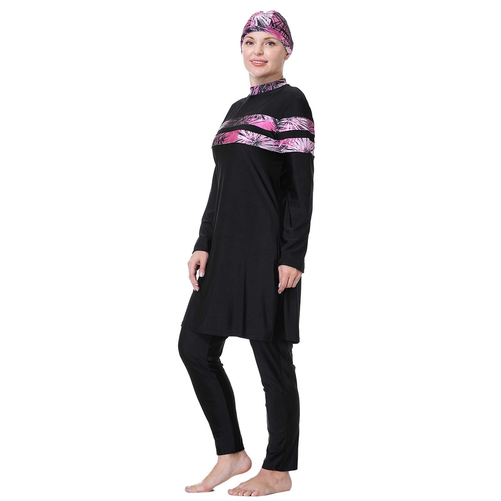 Burkini Damen: Muslimische Badeanzug Uv Rashguard Bauchweg Slim Fit Swim Suit Badebekleidung Shape Push Up Bademode Schwimmanzug Große Größe Swimsuits for Women Badeanzüge