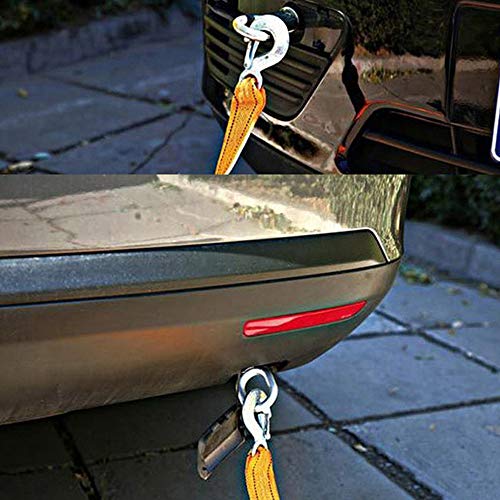 Ajcoflt Correia de reboque com ganchos Corda de reboque de corda de recuperação de veículo automóvel