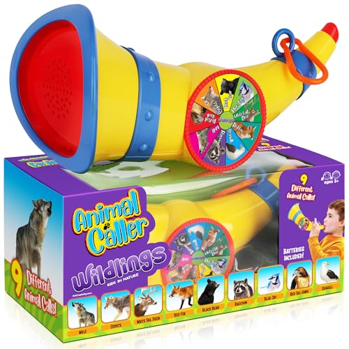 Wildlings Animal Caller for Kids – Birthday Gift for 3 4 5 6 7 Year Old Boys – Outdoor Adventure with 9 Real Animal Sounds – Fun Nature Sound Fun with Batteries Included