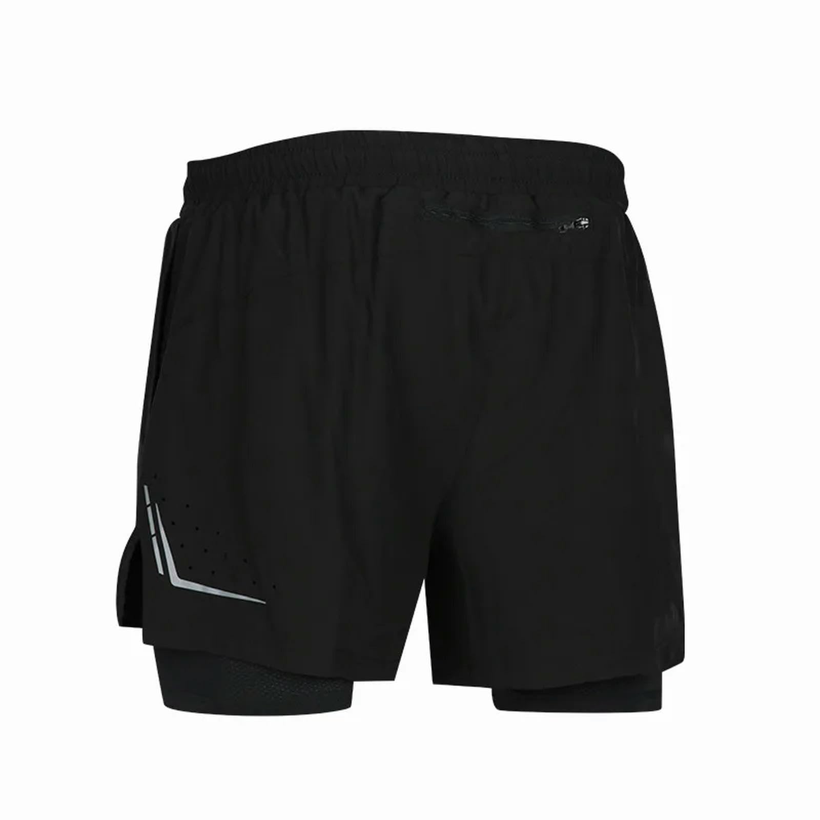 Men Breathable Sports Shorts Marathon Running Loose Fit Athletics Quick Dry Double Layer Gym Beach Shorts
