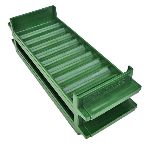 Bandeja plástica para rollos de monedas, para diez centavos, verde miniatura 2