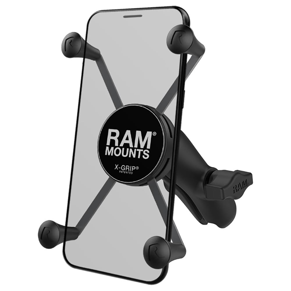 RAM Mount RAP-HOL-UN10B-201U - Supporto per telefono cellulare/smartphone, universale, nero, supporto passivo, in alluminio, composto termicamente stabile (TSC), orizzontale/verticale