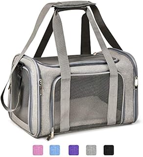 Henkelion Cat Carriers Dog Carrier Pet Carrier for Small Medium Cats Dogs Puppies up to 15 Lbs, TSA Airline Approved Small Dog Carrier Soft Sided, Collapsible Travel Puppy Carrier - Grey