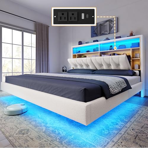 Storage Bed YITAHOME Queen Size Frame With Lift Up Hydraulic Base, RGB ...
